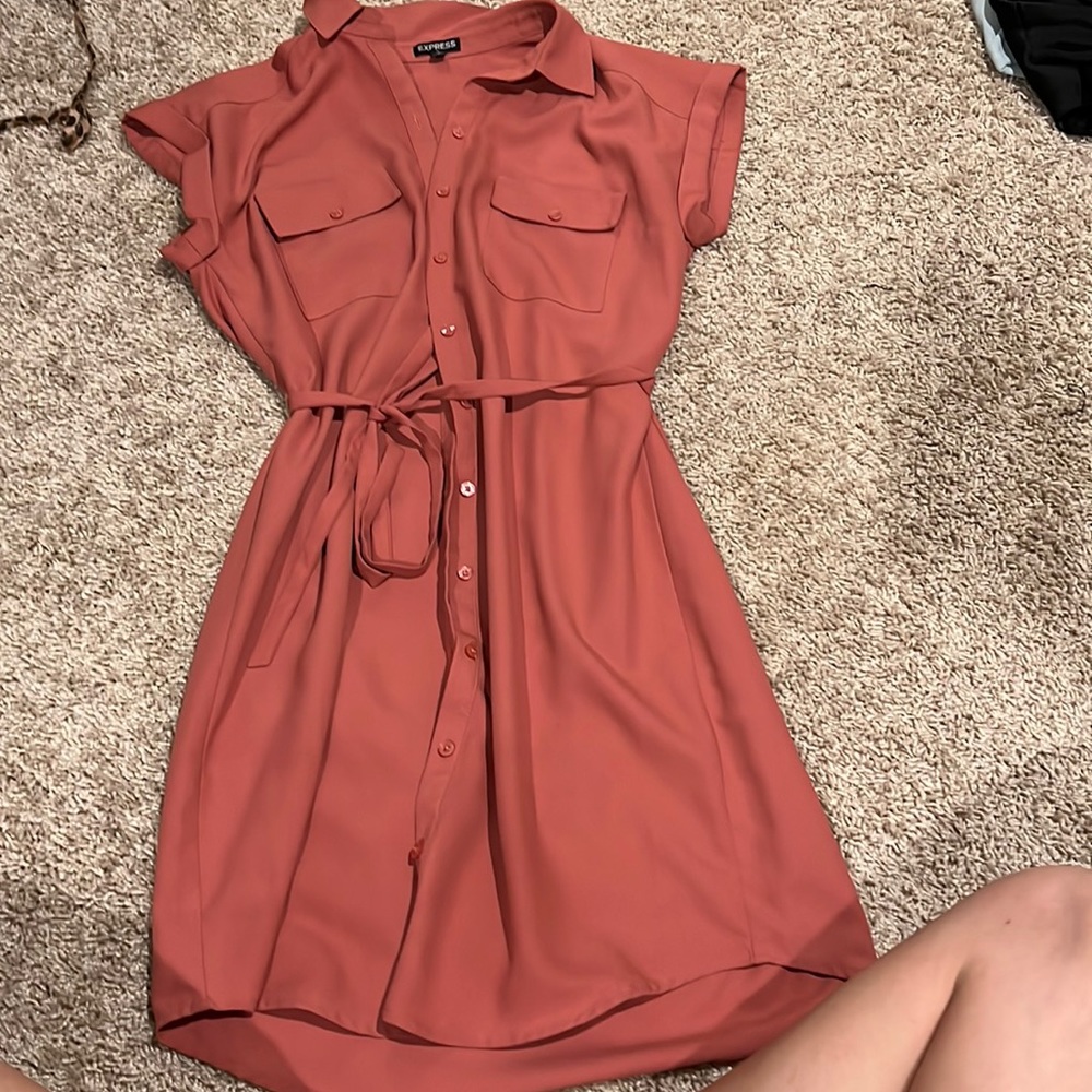 Express button up wrap dress